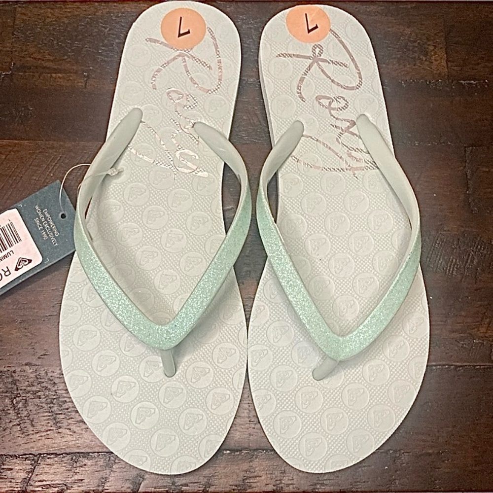 Roxy Lumina Lite V Flip Flops in Seafoam Size Women’s 7 NEW with Tags - Picture 2 of 9